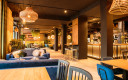 Overzicht van het restaurant van Grand Cafe Restaurant De Ooievaar in Hotel Marktstad
